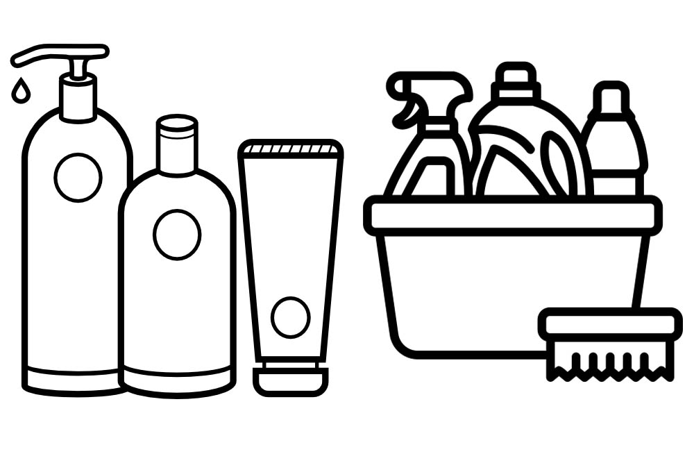 cosméticos e limpeza